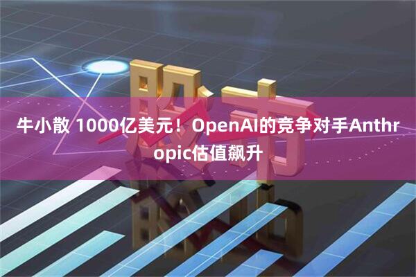 牛小散 1000亿美元！OpenAI的竞争对手Anthropic估值飙升
