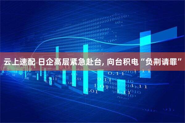 云上速配 日企高层紧急赴台, 向台积电“负荆请罪”